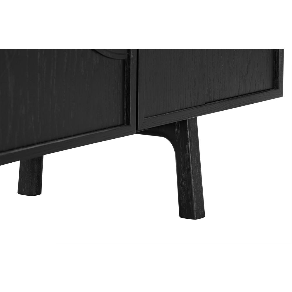 Holland 4 Door Sideboard Buffet in Black Brushed Oak Wood. Picture 7