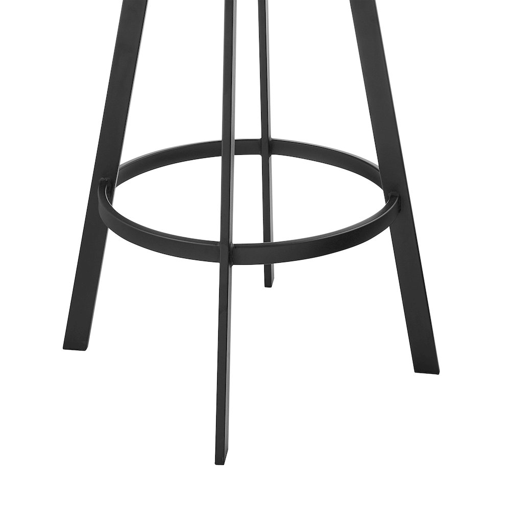 Idris 26" Swivel Counter Stool in Black Iron with Walnut Finish. Picture 8