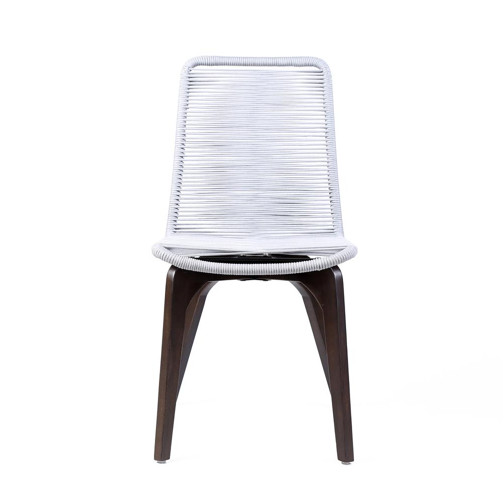 Island Outdoor Patio Silver Rope Dining Chair in Earth Finish - Set of 2. Picture 3