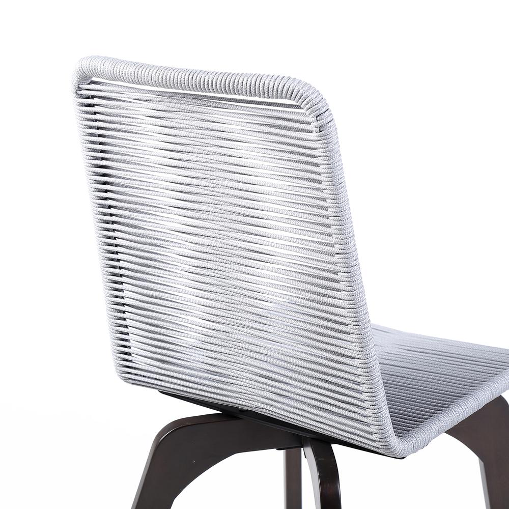Island Outdoor Patio Silver Rope Dining Chair in Earth Finish - Set of 2. Picture 6
