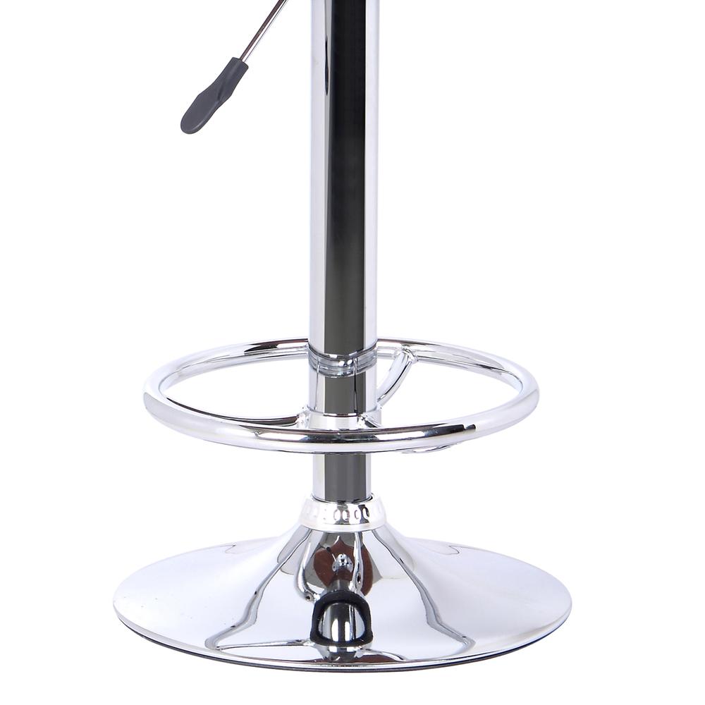Barstool in Chrome finish with Walnut wood and Black Faux Leather. Picture 3