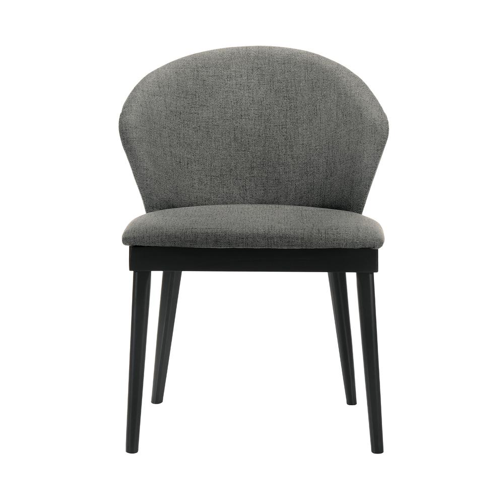 Juno Charcoal Fabric and Black Wood Dining Side Chairs - Set of 2. Picture 3