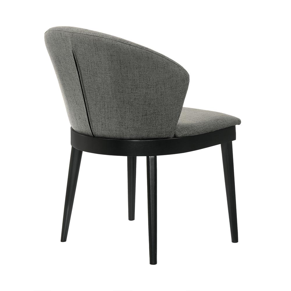 Juno Charcoal Fabric and Black Wood Dining Side Chairs - Set of 2. Picture 4