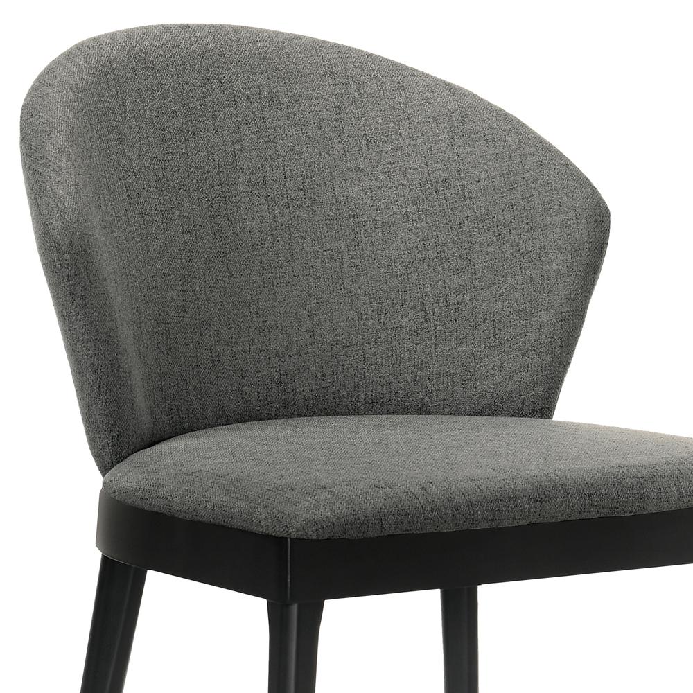 Juno Charcoal Fabric and Black Wood Dining Side Chairs - Set of 2. Picture 5