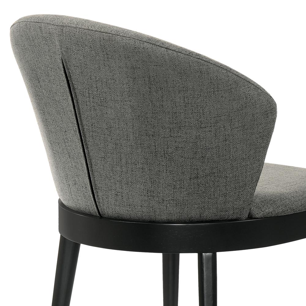 Juno Charcoal Fabric and Black Wood Dining Side Chairs - Set of 2. Picture 6