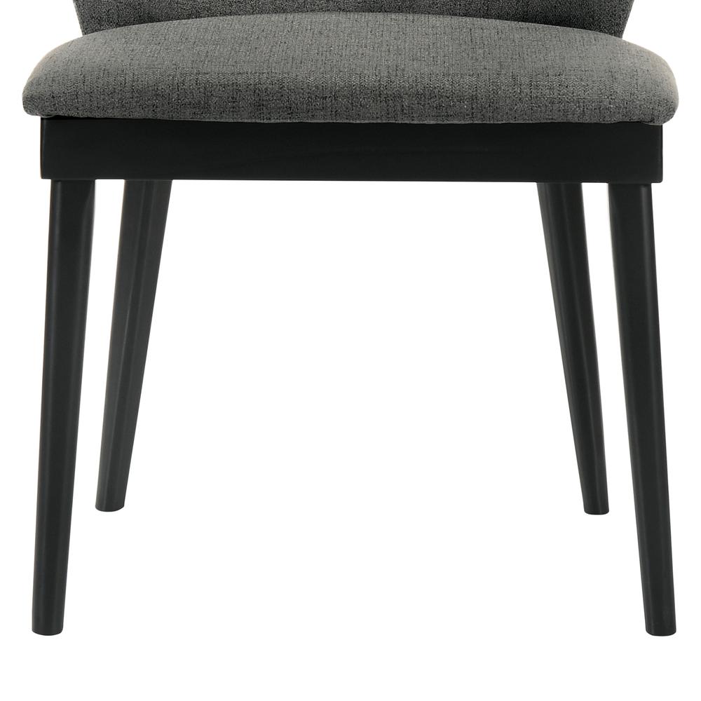 Juno Charcoal Fabric and Black Wood Dining Side Chairs - Set of 2. Picture 7