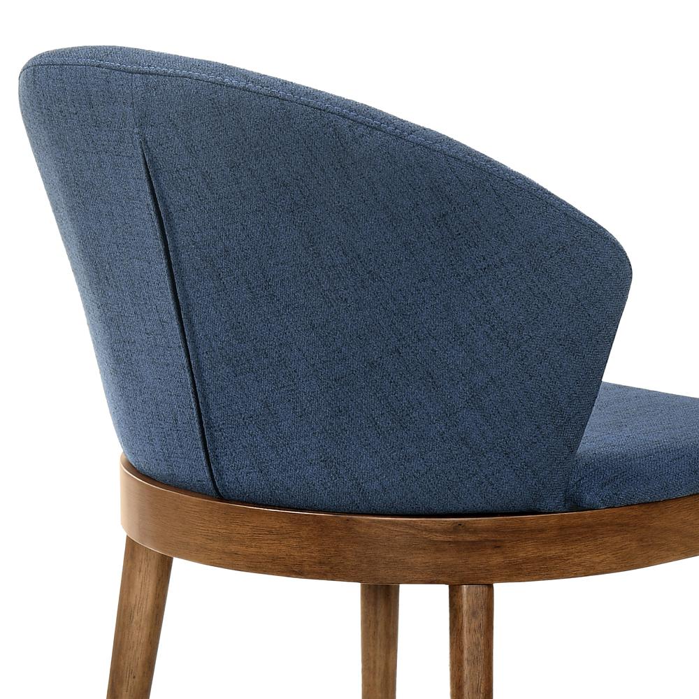 Juno Blue Fabric and Walnut Wood Dining Side Chairs - Set of 2. Picture 6