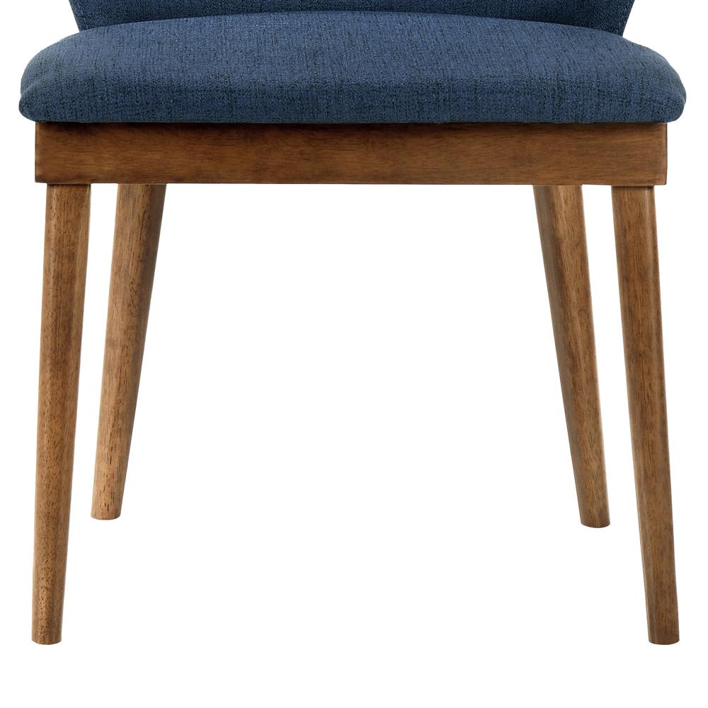 Juno Blue Fabric and Walnut Wood Dining Side Chairs - Set of 2. Picture 7