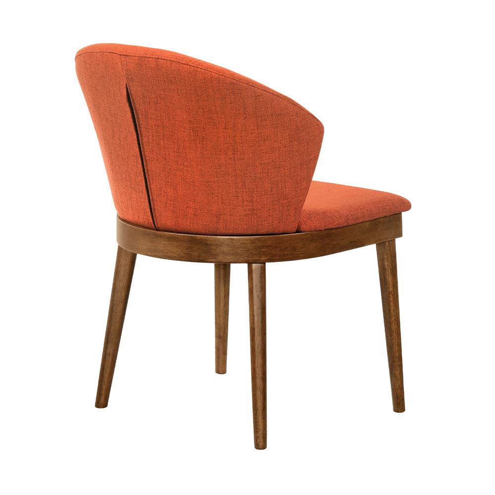 Juno Orange Fabric and Walnut Wood Dining Side Chairs - Set of 2. Picture 4