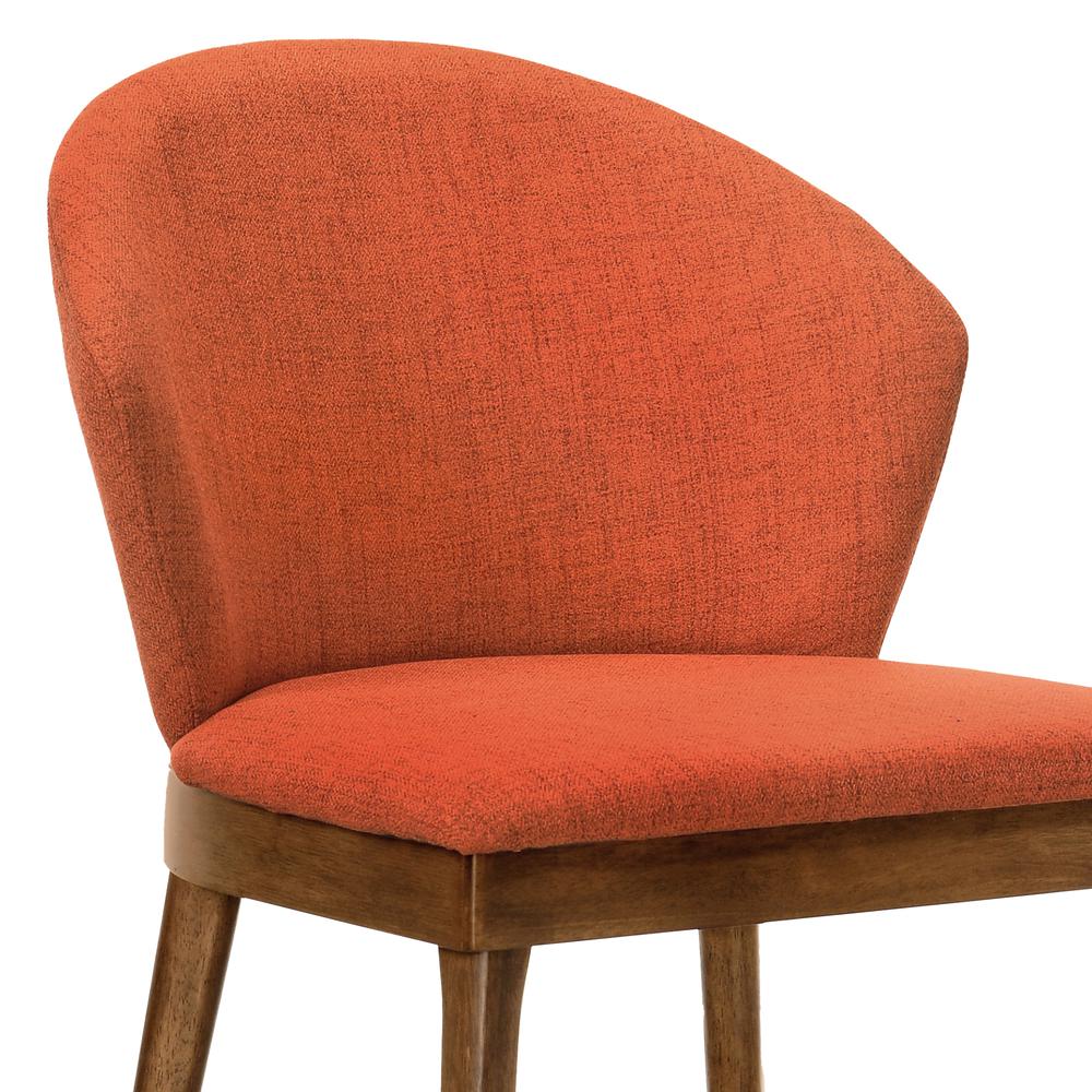Juno Orange Fabric and Walnut Wood Dining Side Chairs - Set of 2. Picture 5