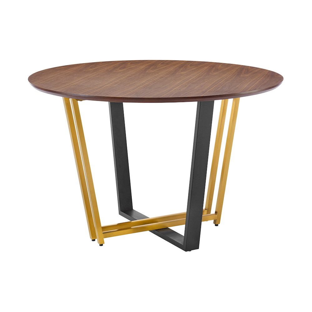Joana 48" Round Dining Table in Gold Stainless Steel. Picture 1