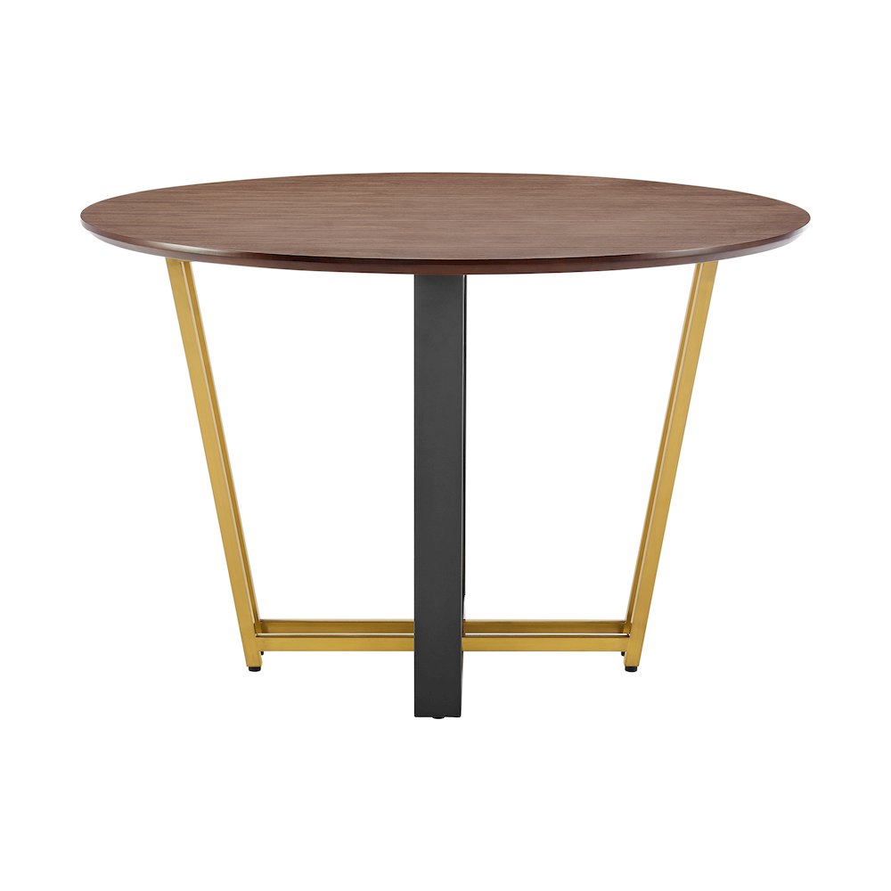 Joana 48" Round Dining Table in Gold Stainless Steel. Picture 2
