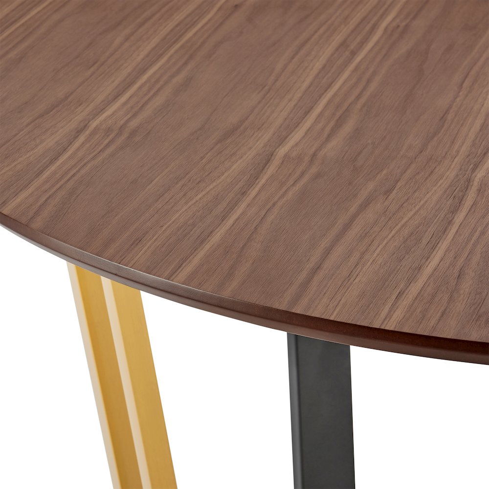 Joana 48" Round Dining Table in Gold Stainless Steel. Picture 5