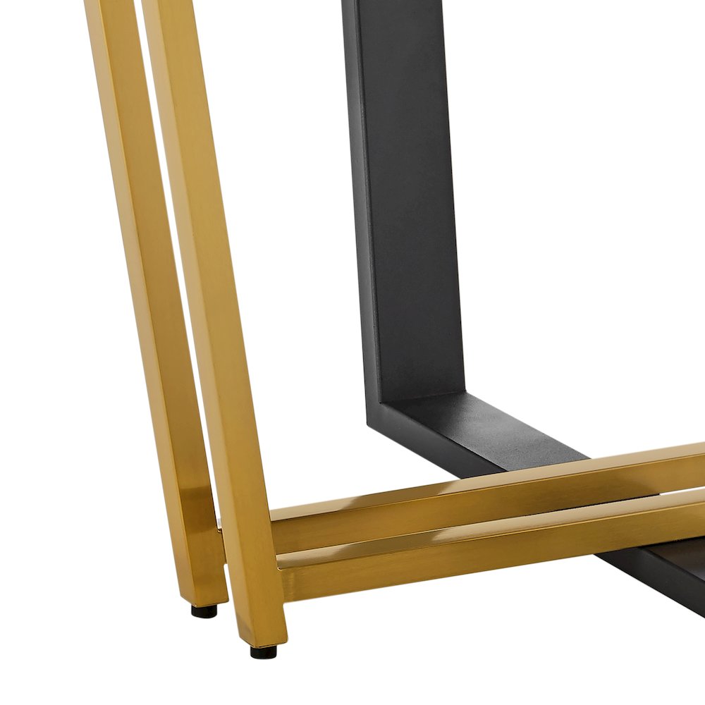 Joana 48" Round Dining Table in Gold Stainless Steel. Picture 6