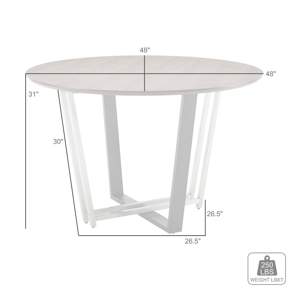 Joana 48" Round Dining Table in Gold Stainless Steel. Picture 7
