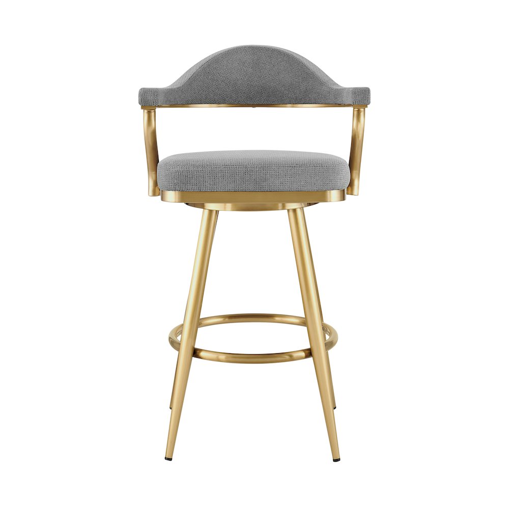 Justin 26" Swivel Counter Stool with Gold Brushed Stainless Steel. Picture 2