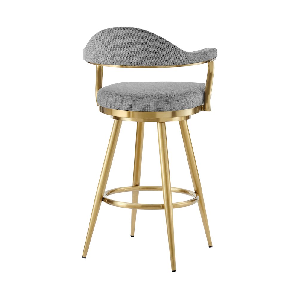 Justin 26" Swivel Counter Stool with Gold Brushed Stainless Steel. Picture 3