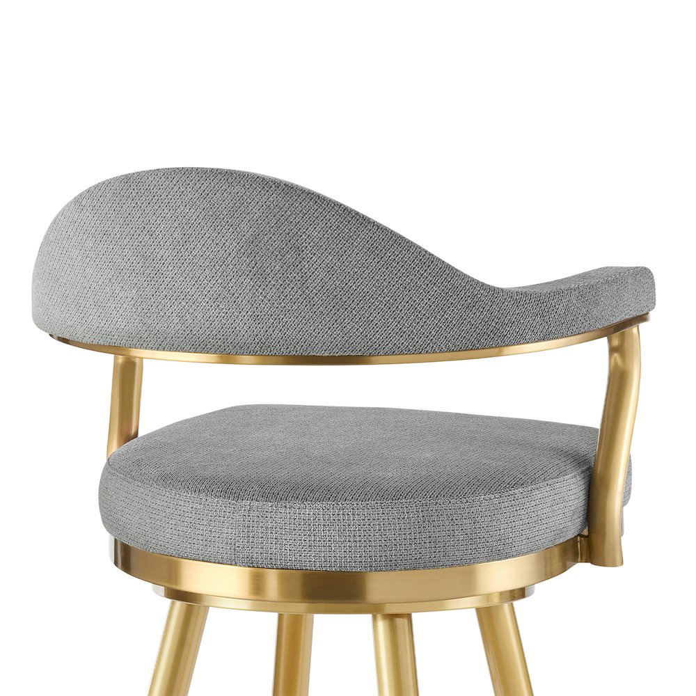 Justin 26" Swivel Counter Stool with Gold Brushed Stainless Steel. Picture 5