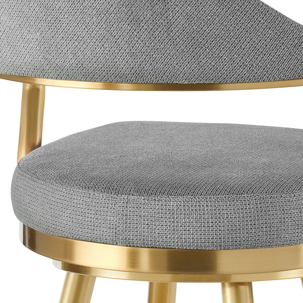 Justin 26" Swivel Counter Stool with Gold Brushed Stainless Steel. Picture 7