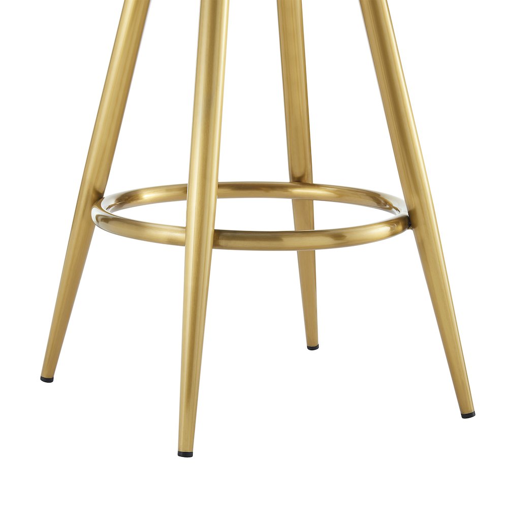 Justin 26" Swivel Counter Stool with Gold Brushed Stainless Steel. Picture 8