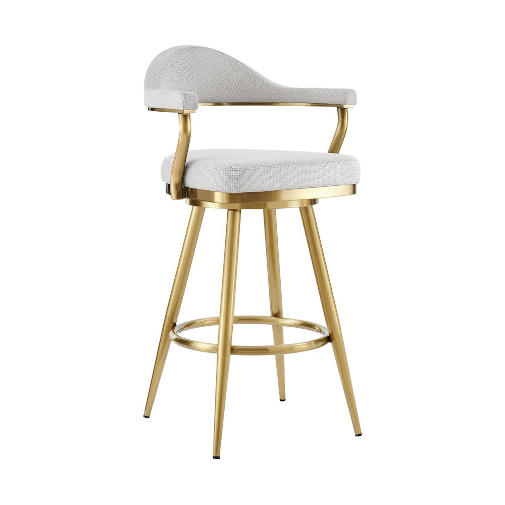 Justin 26" Swivel Counter Stool with Gold Brushed Stainless Steel. Picture 1