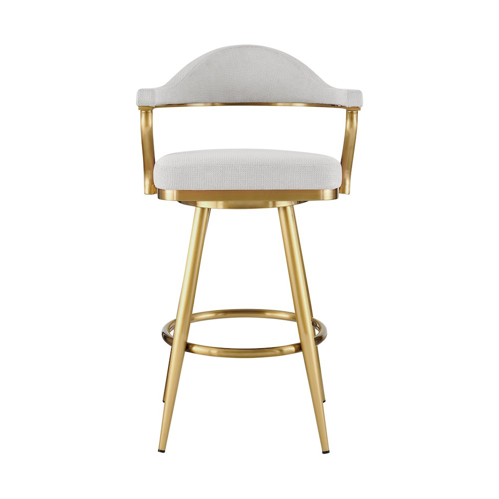 Justin 26" Swivel Counter Stool with Gold Brushed Stainless Steel. Picture 2