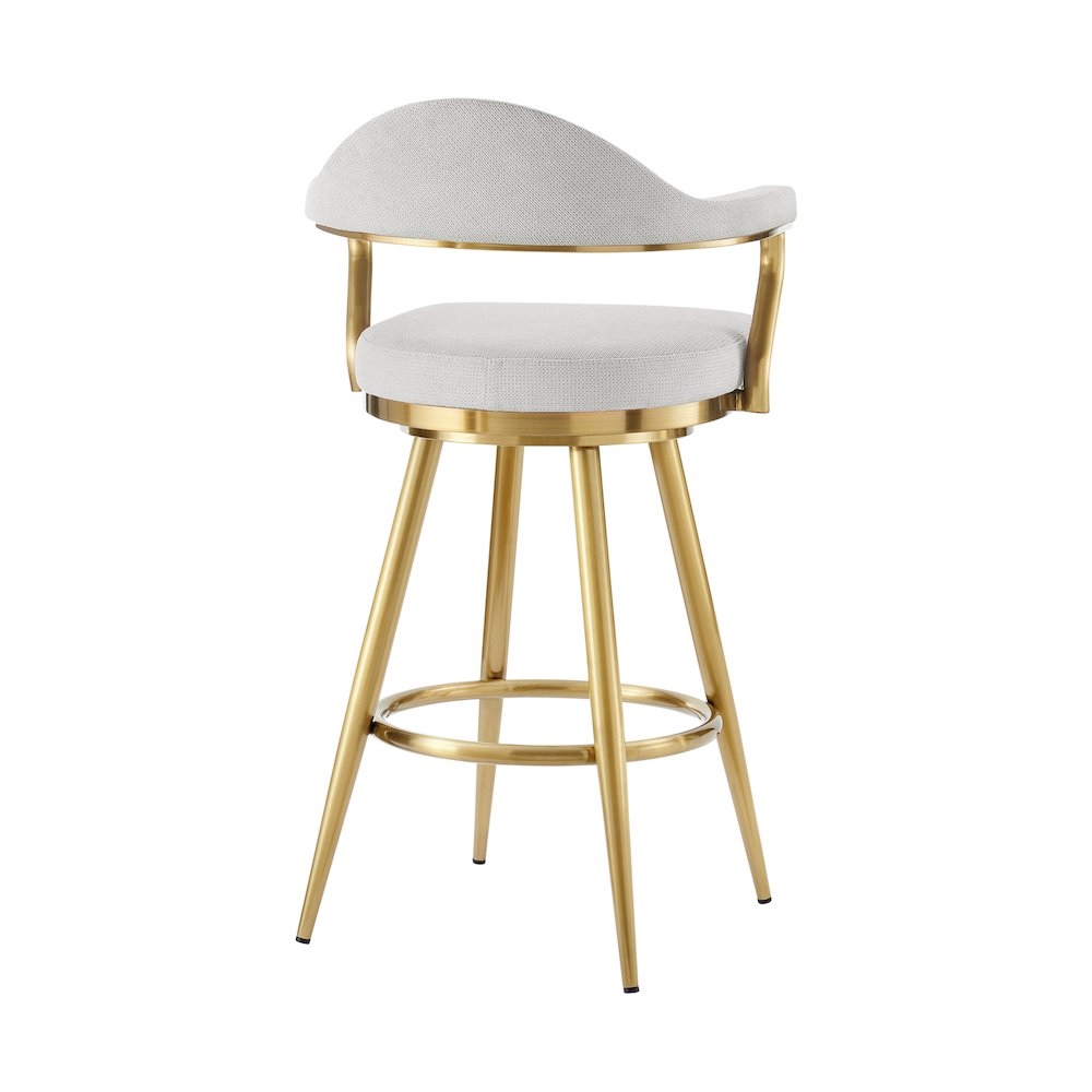 Justin 26" Swivel Counter Stool with Gold Brushed Stainless Steel. Picture 3