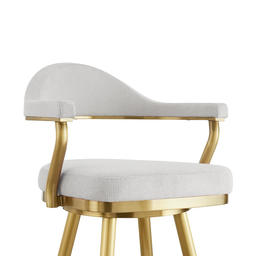 Justin 26" Swivel Counter Stool with Gold Brushed Stainless Steel. Picture 4