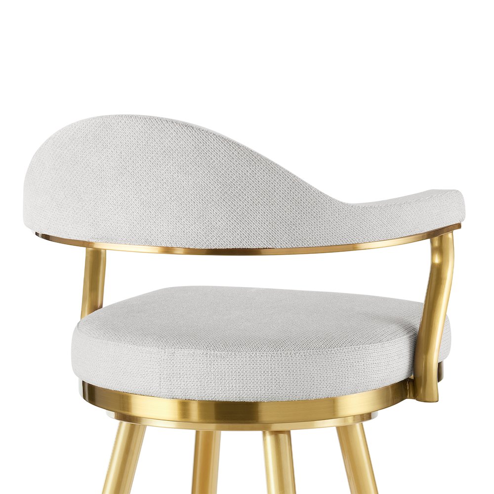 Justin 26" Swivel Counter Stool with Gold Brushed Stainless Steel. Picture 5