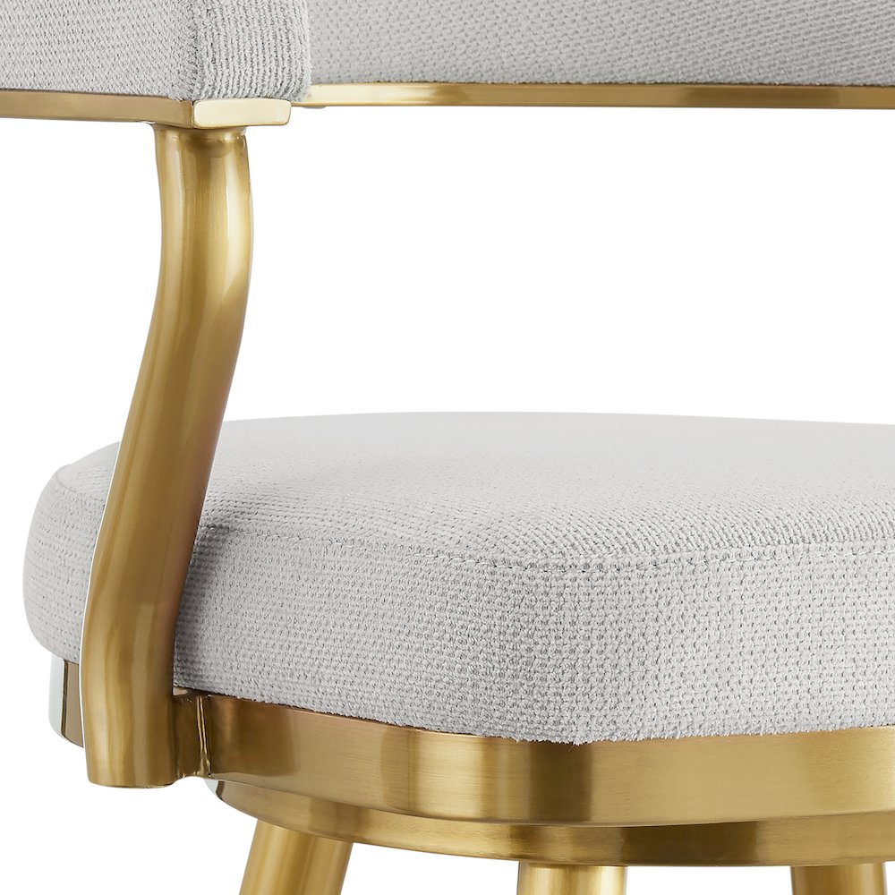 Justin 26" Swivel Counter Stool with Gold Brushed Stainless Steel. Picture 6