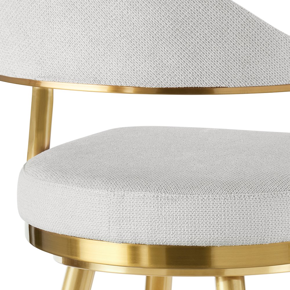 Justin 26" Swivel Counter Stool with Gold Brushed Stainless Steel. Picture 7