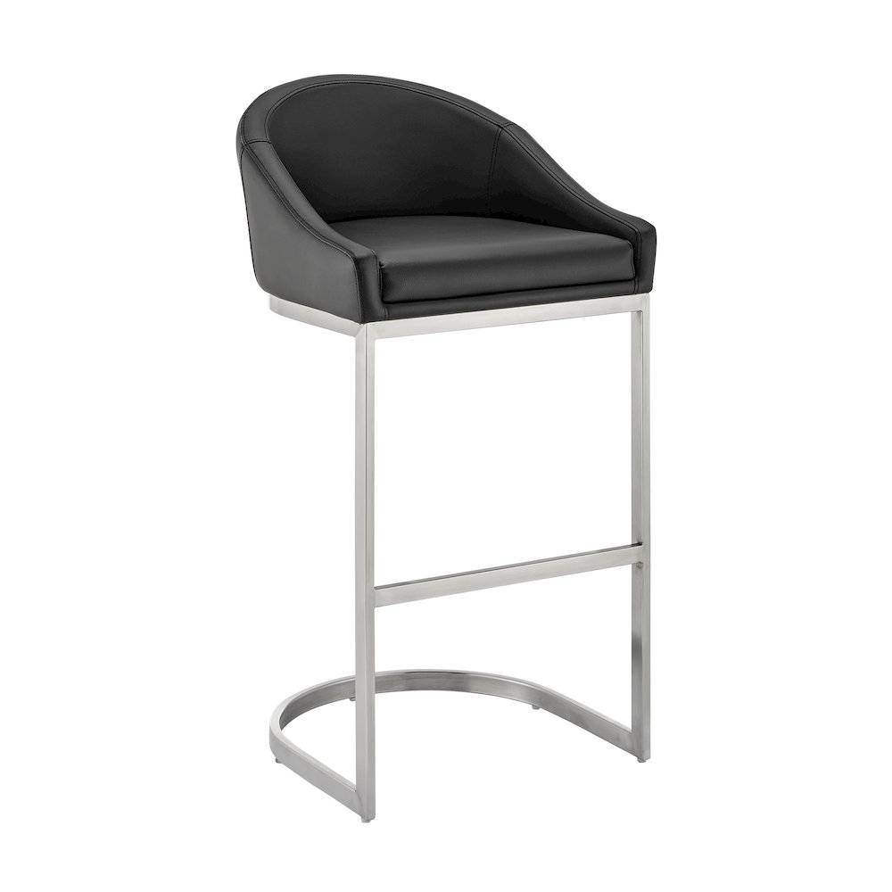 Katherine Bar or Counter Stool in Faux Leather and Metal. Picture 1