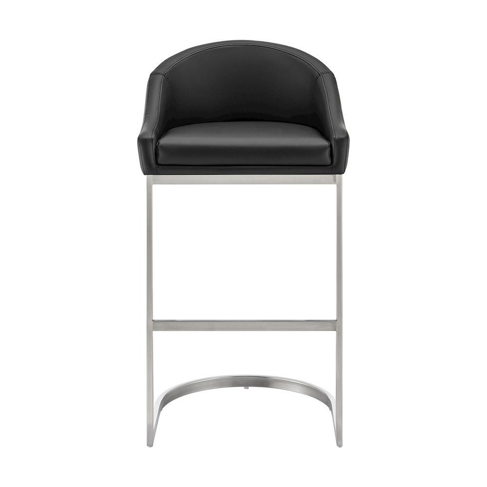 Katherine Bar or Counter Stool in Faux Leather and Metal. Picture 2