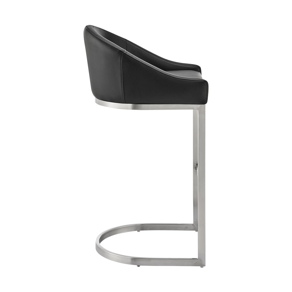 Katherine Bar or Counter Stool in Faux Leather and Metal. Picture 3