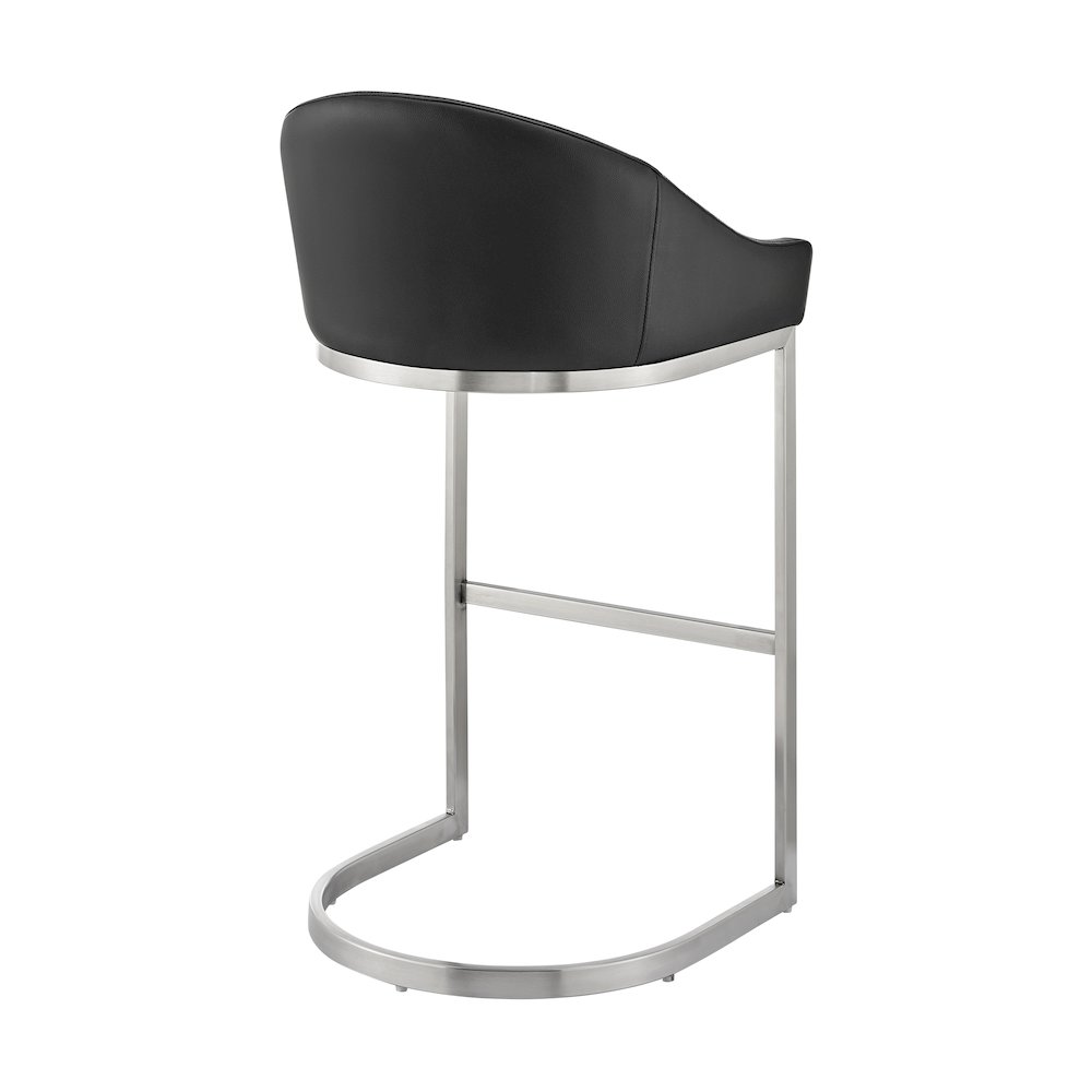 Katherine Bar or Counter Stool in Faux Leather and Metal. Picture 4