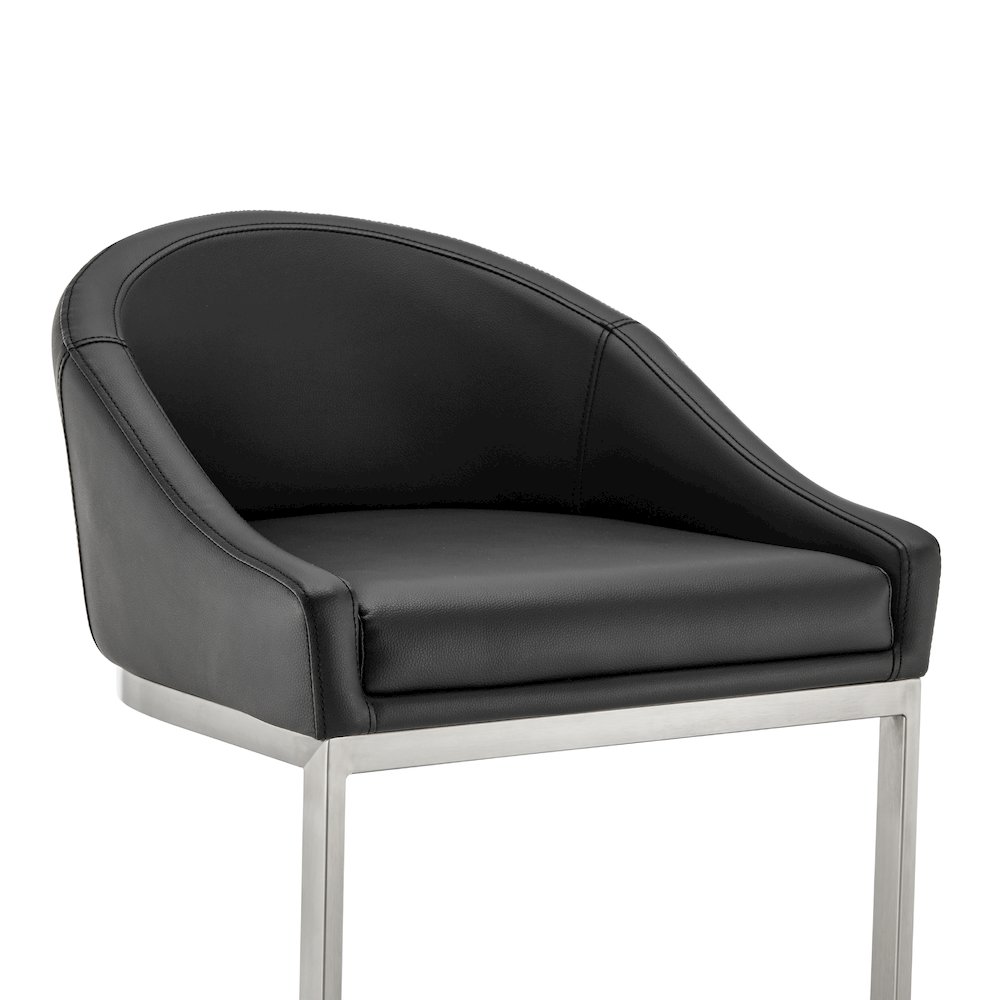 Katherine Bar or Counter Stool in Faux Leather and Metal. Picture 6