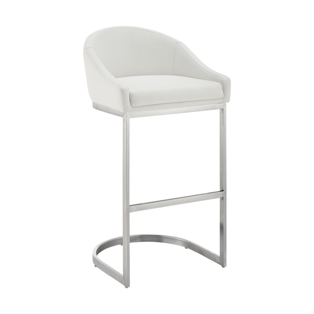 Katherine Bar or Counter Stool in Faux Leather and Metal. Picture 1