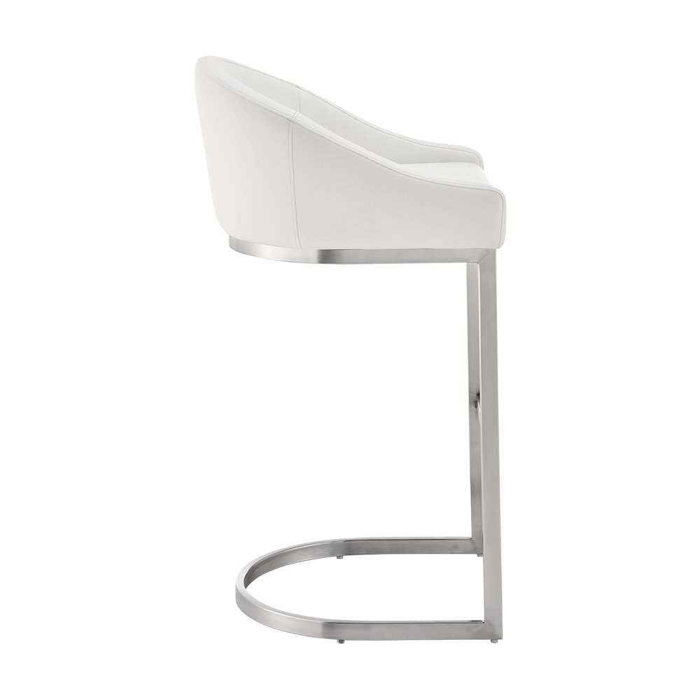 Katherine Bar or Counter Stool in Faux Leather and Metal. Picture 3