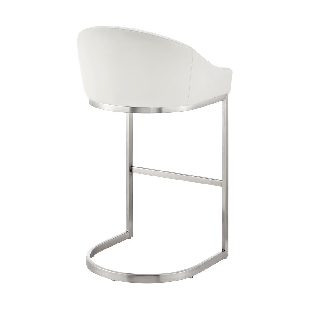 Katherine Bar or Counter Stool in Faux Leather and Metal. Picture 4