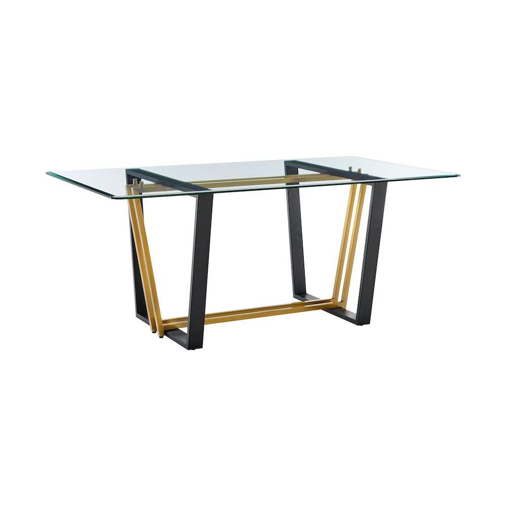 Kai 72" Rectangular Dining Table in Gold Stainless Steel. Picture 1