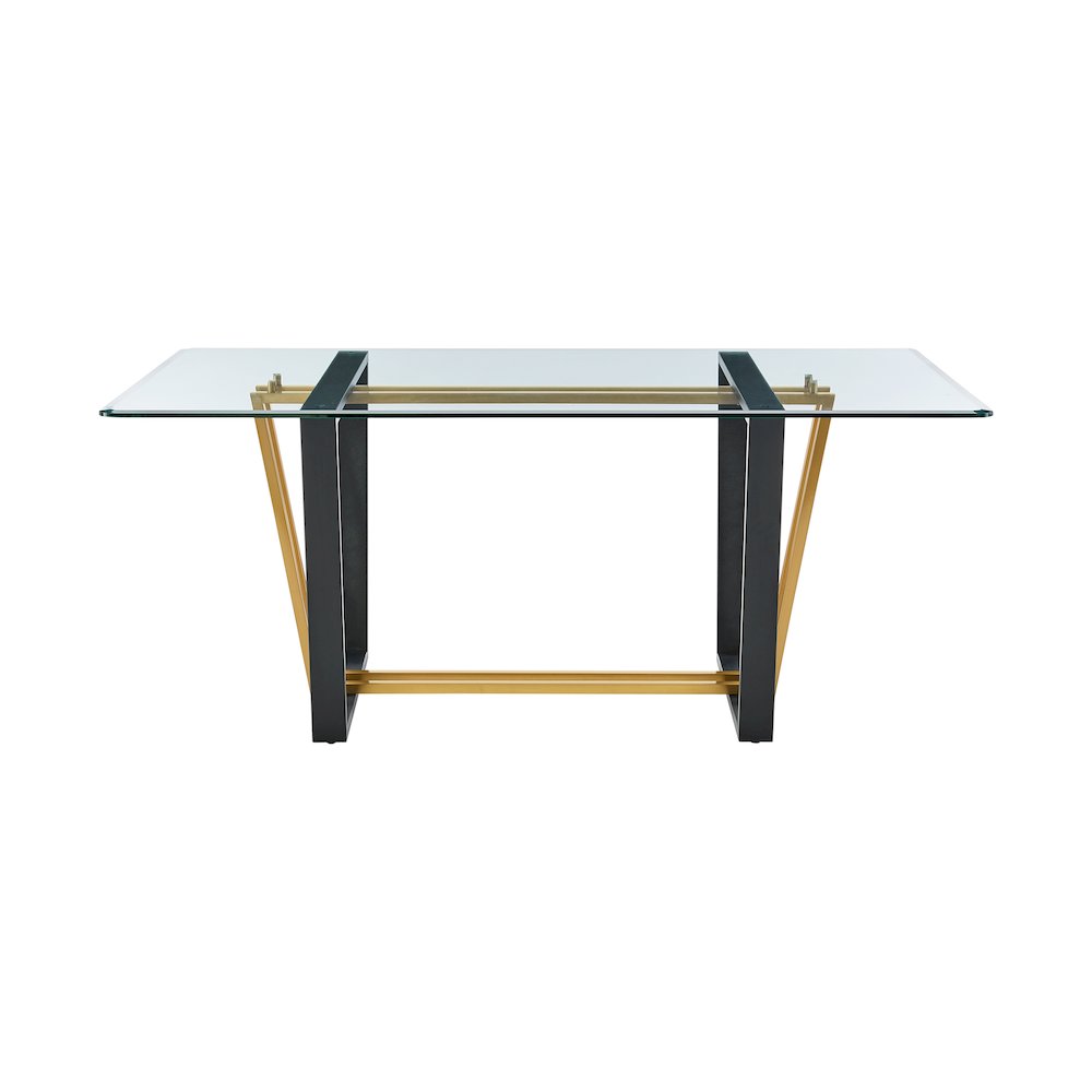 Kai 72" Rectangular Dining Table in Gold Stainless Steel. Picture 2