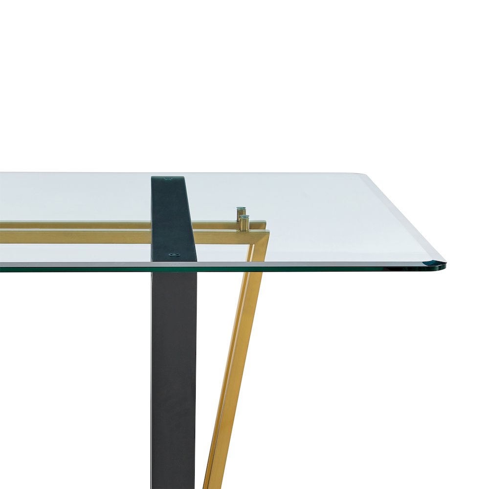 Kai 72" Rectangular Dining Table in Gold Stainless Steel. Picture 3