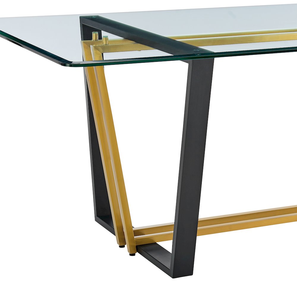 Kai 72" Rectangular Dining Table in Gold Stainless Steel. Picture 5