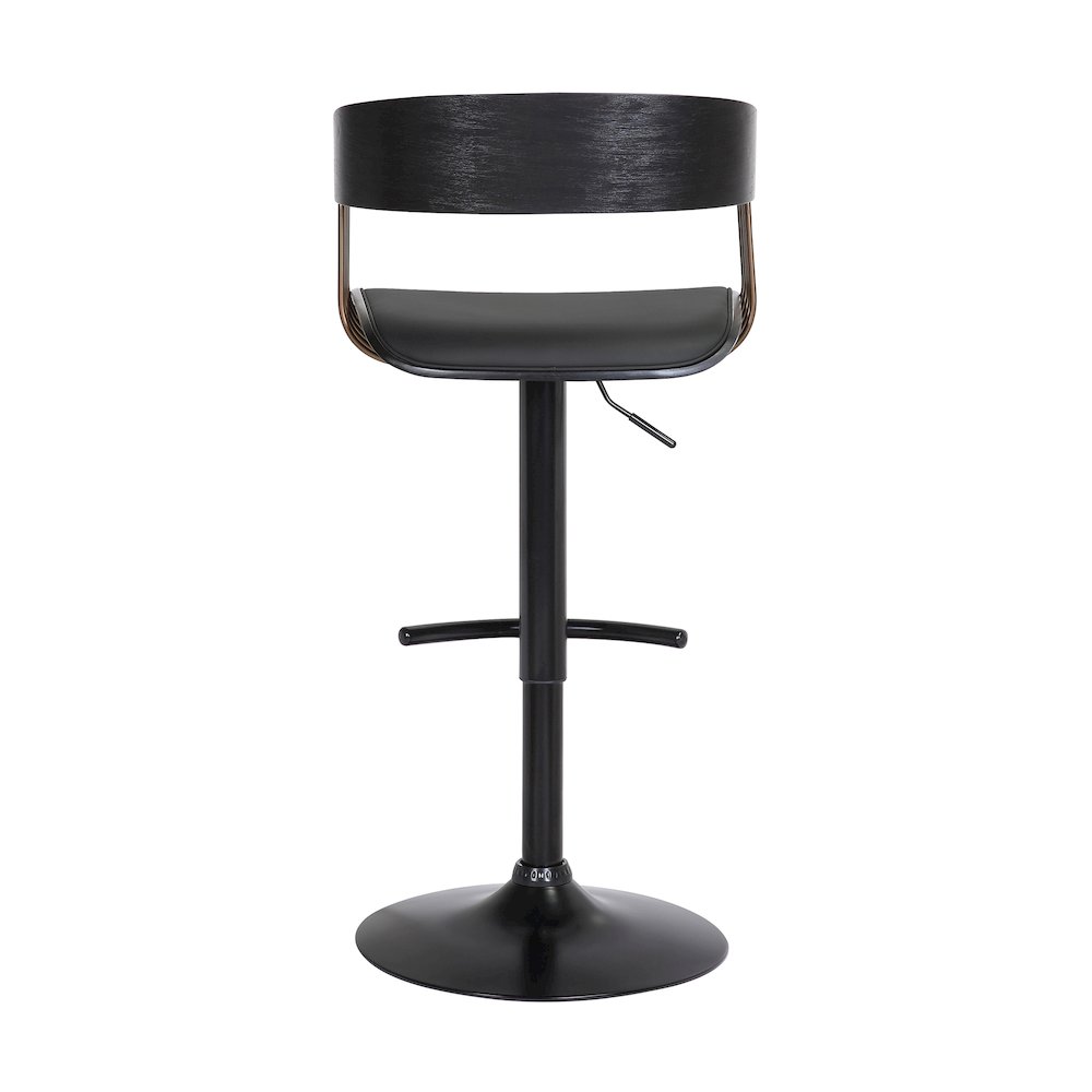 Larisa Upholstered Wood Adjustable Bar Stool with Black Metal Base. Picture 5