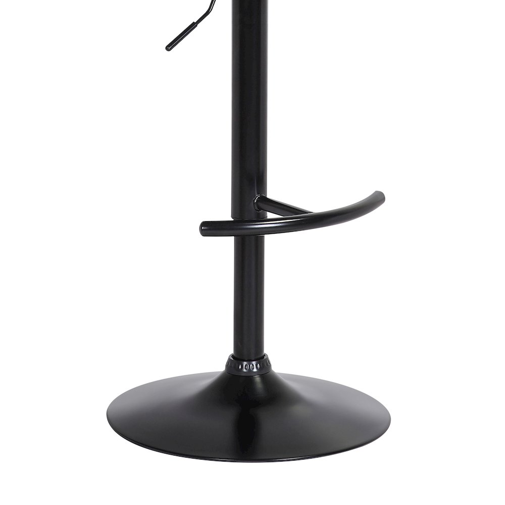 Larisa Upholstered Wood Adjustable Bar Stool with Black Metal Base. Picture 8