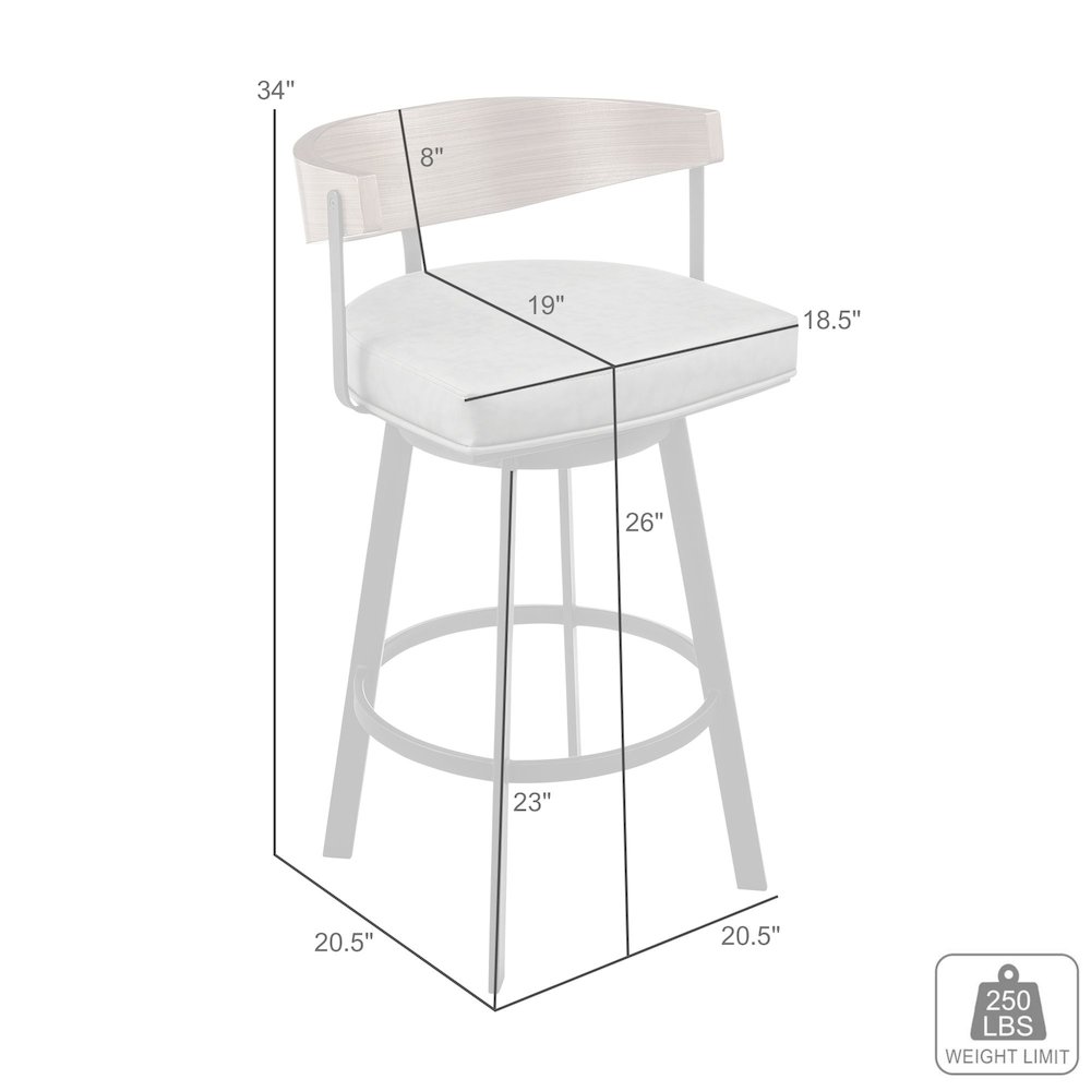 Lacey 26" Swivel Counter Stool in Black Iron with Black Walnut Finish. Picture 9