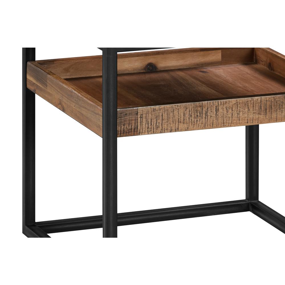 Ludgate Square End Table with Shelf in Acacia and Black Metal. Picture 3