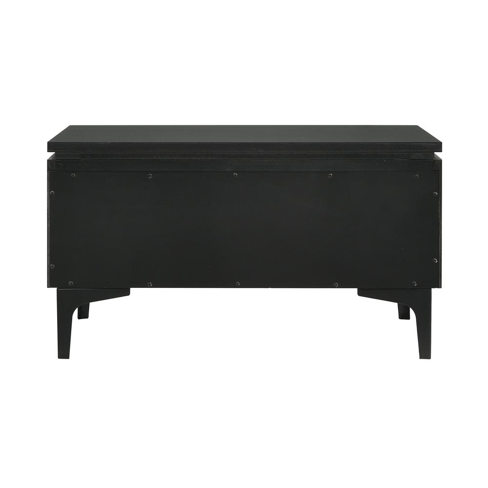 Legend Black Glaze Ash Veneer 1 Drawer Nightstand with Metal Legs. Picture 4