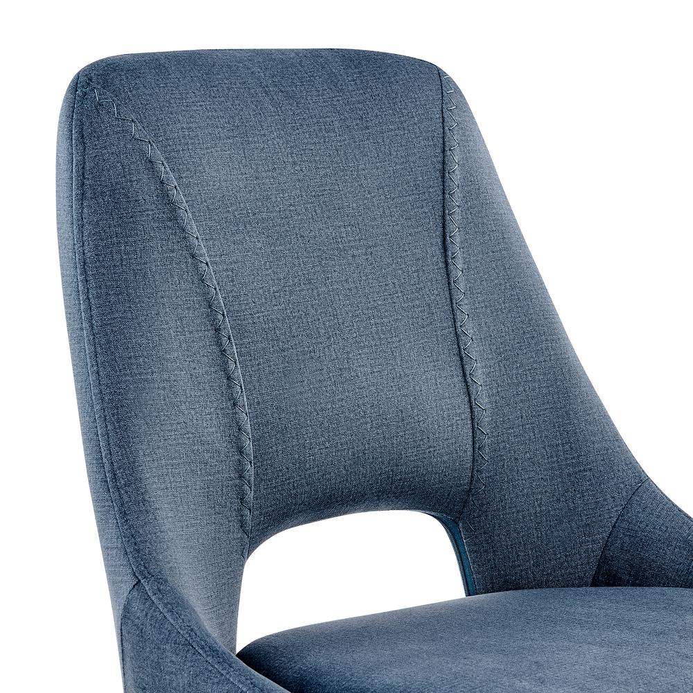 Lexi Dining Room Accent chair in Blue Velvet and Black Finish. Picture 5