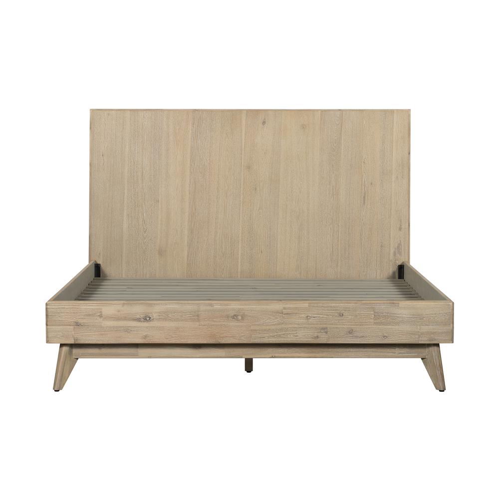 Baly Acacia Mid-Century Gray Sandblast Platform King Bed. Picture 2